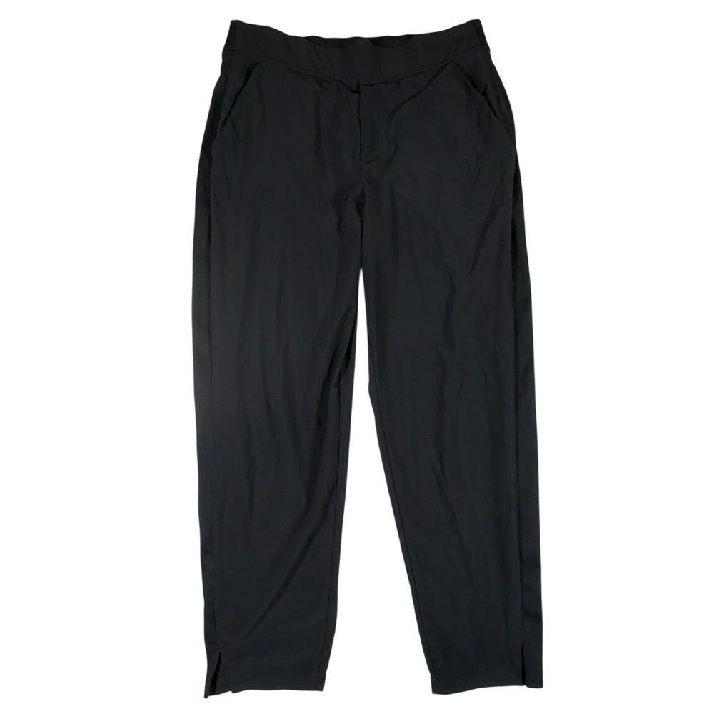 Athleta Brooklyn Mid Rise Ankle Pant Elastic Waist Black 10 Casual Comfort EUC